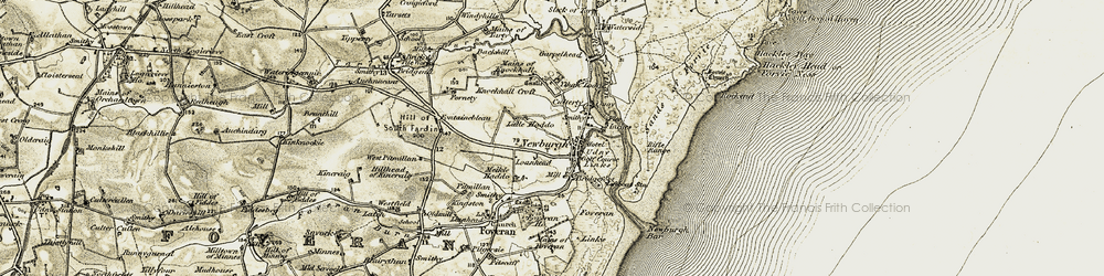 Old map of Linnhead in 1909-1910