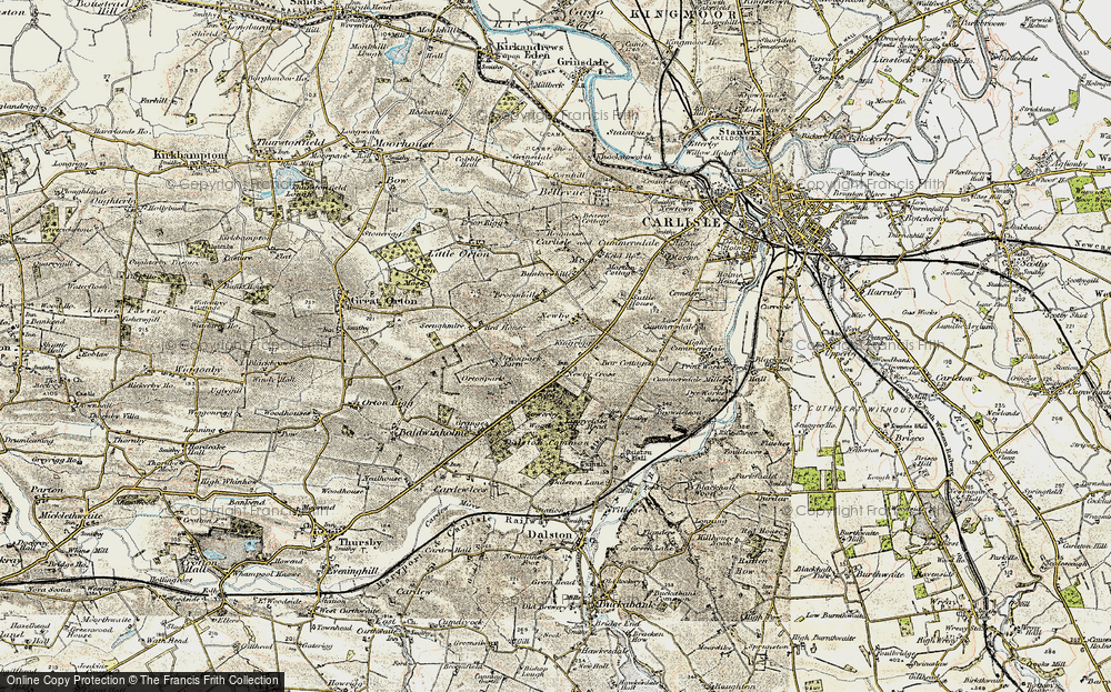Old Map of Historic Map covering Bunkershill in 1901-1904
