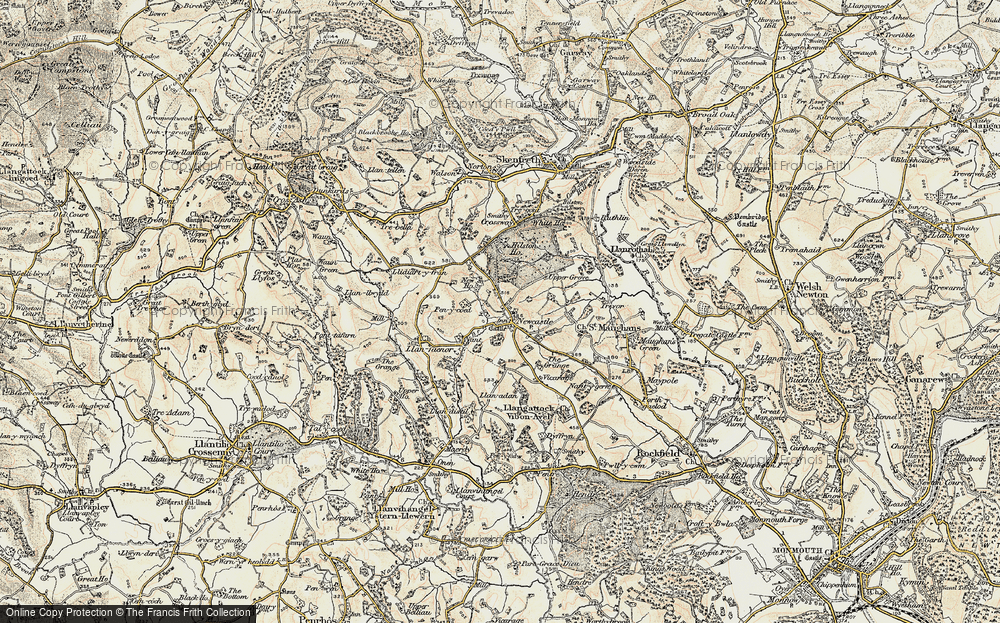 Old Map of Historic Map covering Hilston Park in 1899-1900