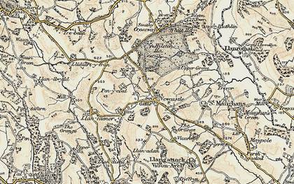 Old map of Newcastle in 1899-1900