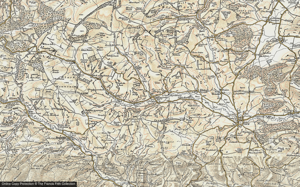 Old Map of Historic Map covering Bryndrinog in 1901-1903