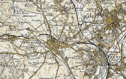 Old map of Newcastle-under-Lyme in 1902