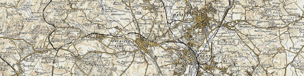 Old map of Newcastle-under-Lyme in 1902