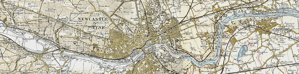 Old map of Newcastle upon Tyne in 1901-1904
