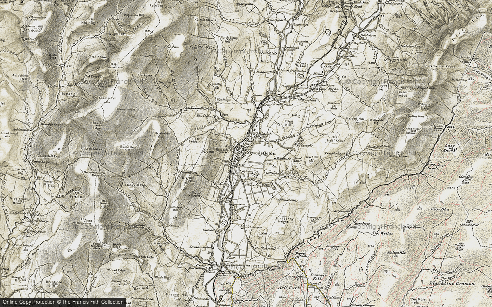 Old Map of Historic Map covering Bedda Cleuch in 1901-1904