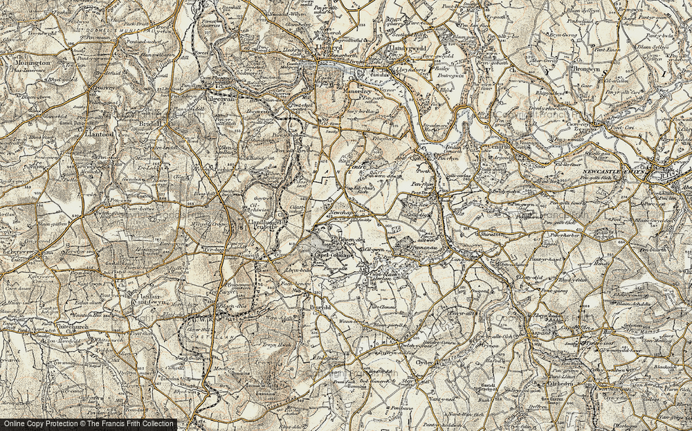Old Map of Newchapel, 1901 in 1901
