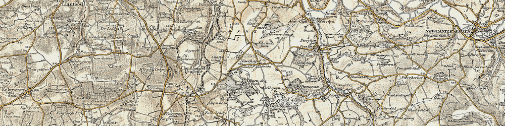 Old map of Newchapel in 1901