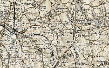Old map of Newchapel in 1902-1903