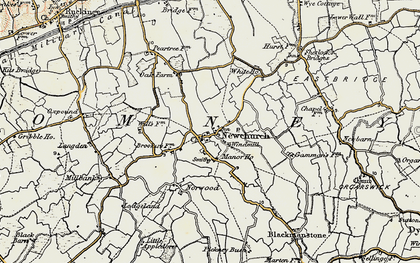 Old map of Romney Marsh in 1898