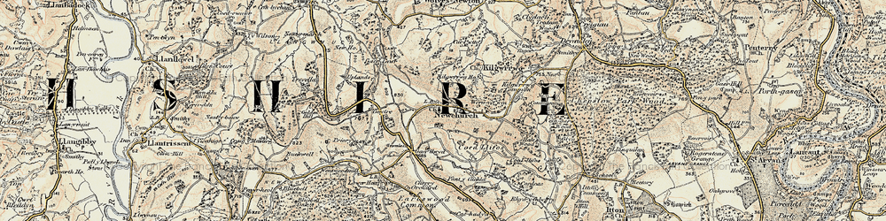 Old map of Newchurch in 1899-1900