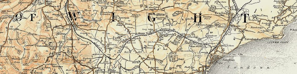 Old map of Newchurch in 1899