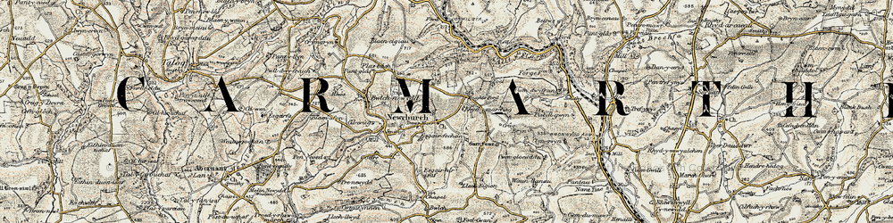 Old map of Newchurch in 1901