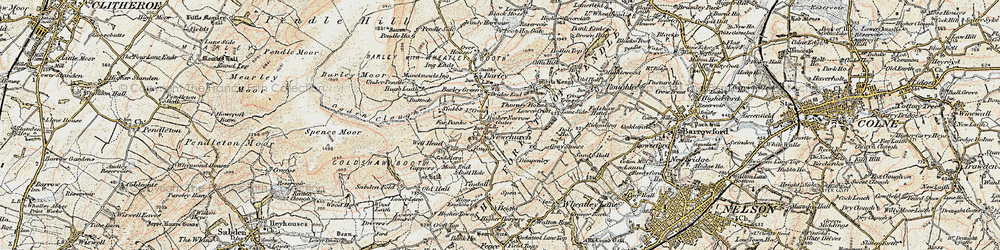 Old map of Newchurch in Pendle in 1903-1904