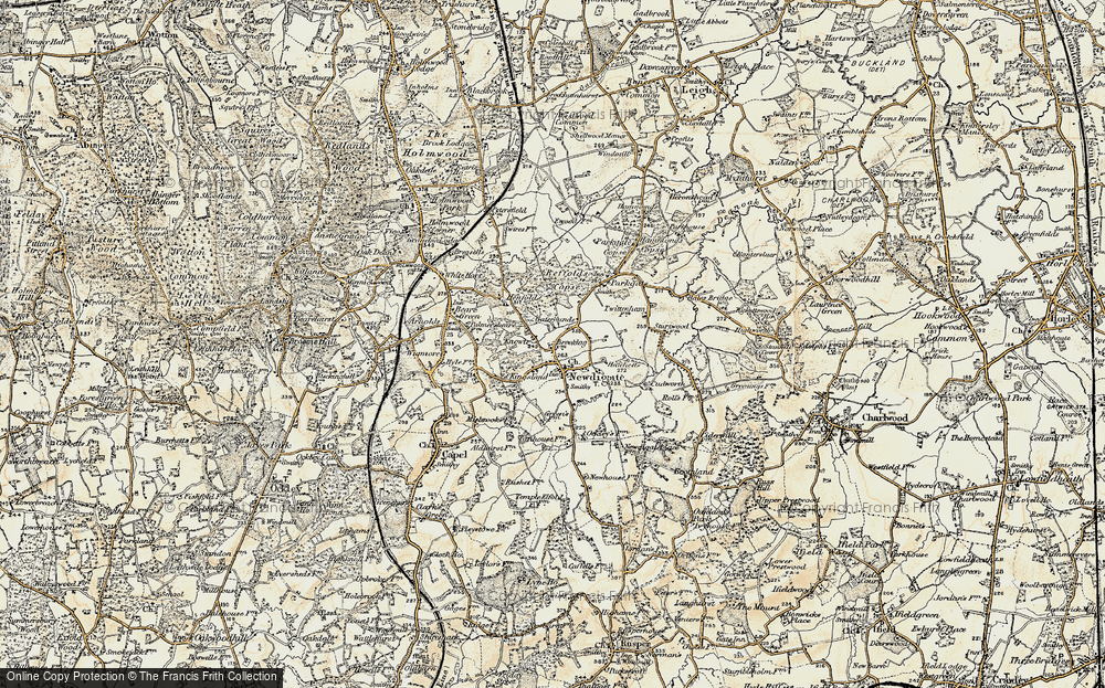 Old Map of Newdigate, 1898-1909 in 1898-1909