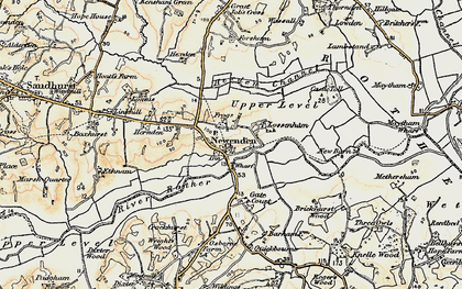 Old map of Newenden in 1898