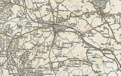 Old map of Newent in 1898-1900