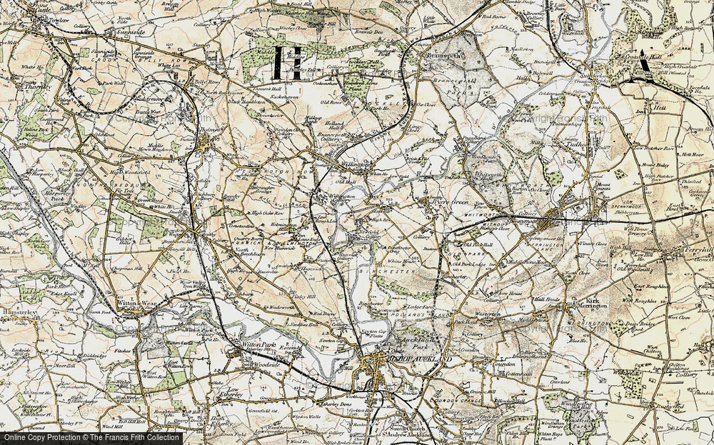 Old Map of Historic Map covering Bishop Brandon Walk in 1903-1904