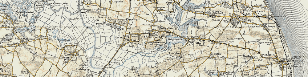 Old map of Newgate Corner in 1901-1902