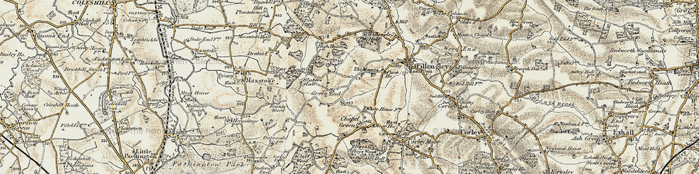 Old map of Newhall Green in 1901-1902