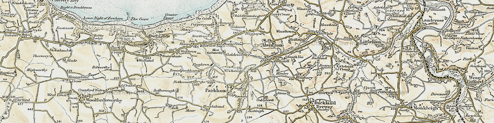 Old map of Newhaven in 1900
