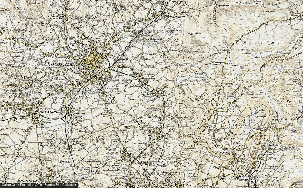 Old Map of Newhey, 1903 in 1903