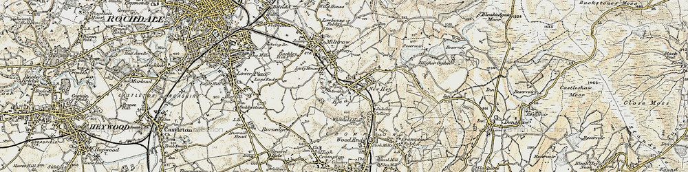 Old map of Newhey in 1903
