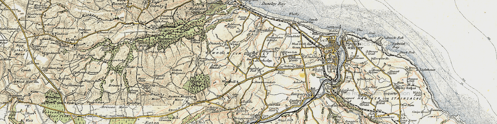 Old map of Newholm in 1903-1904
