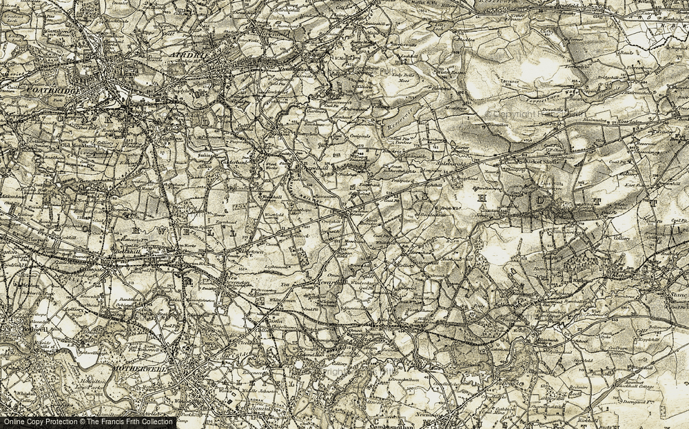 Old Map of Historic Map covering Bothwellshields in 1904-1905
