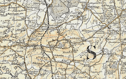 Old map of Newick in 1898
