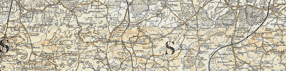 Old map of Newick in 1898