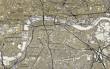 Old map of Newington in 1897-1902