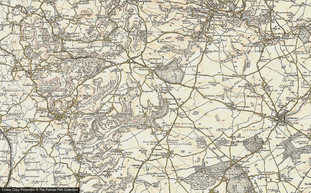 Old Map of Newington Bagpath, 1898-1900 in 1898-1900