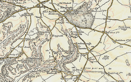 Old map of Newington Bagpath in 1898-1900