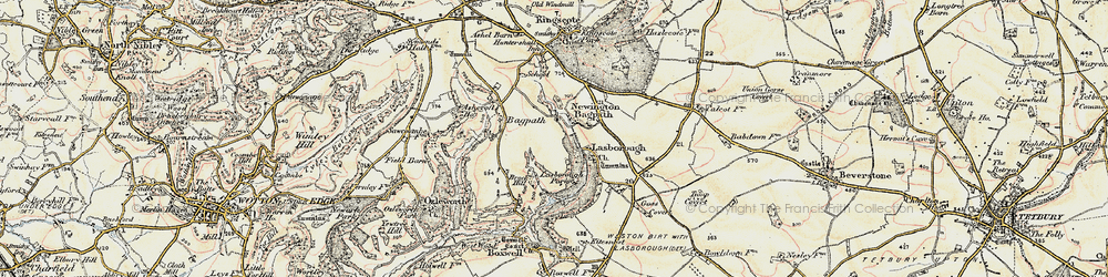 Old map of Newington Bagpath in 1898-1900