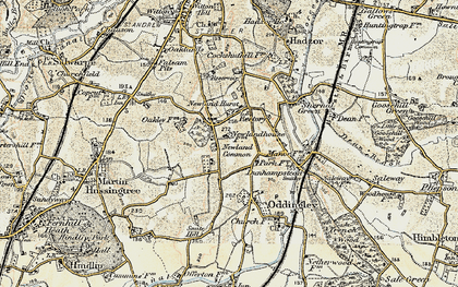 Old map of Newland Common in 1899-1902