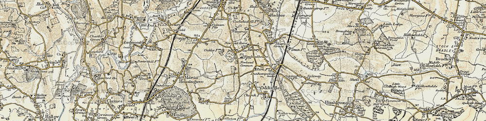 Old map of Newland Common in 1899-1902