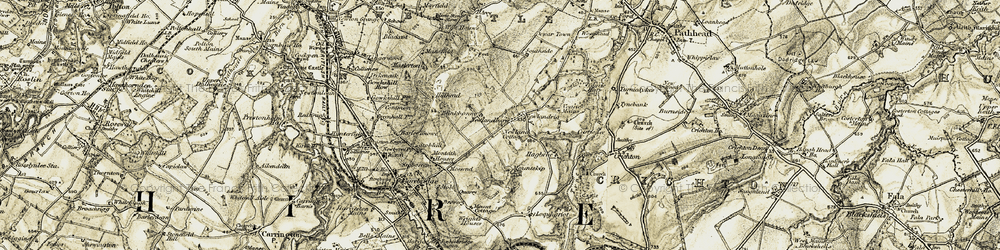 Old map of Newlandrig in 1903-1904