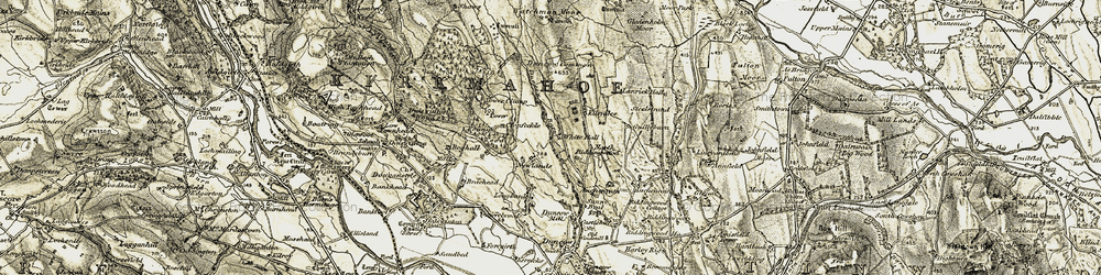 Old map of Annfield Moor in 1901-1905