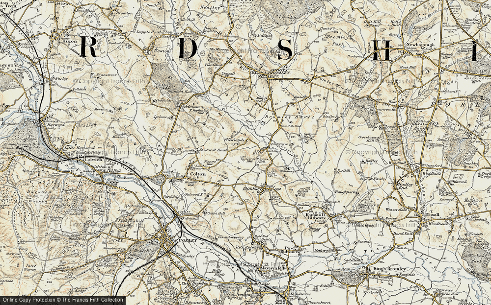 Old Map of Historic Map covering Bromley Hurst in 1902