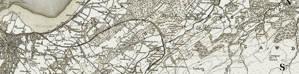 Old map of Newlands in 1908-1912