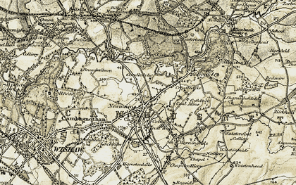 Old map of Newmains in 1904-1905