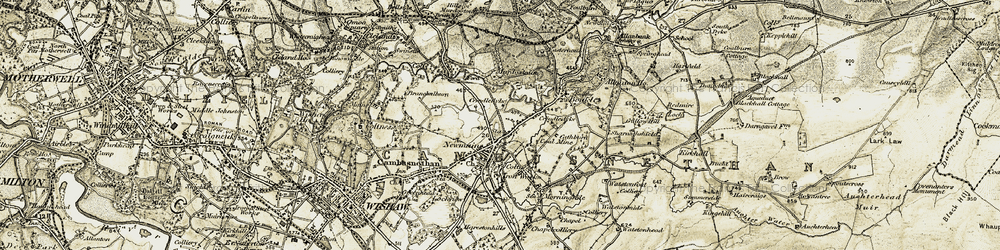 Old map of Newmains in 1904-1905