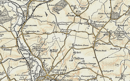 Old map of Newman's Green in 1898-1901