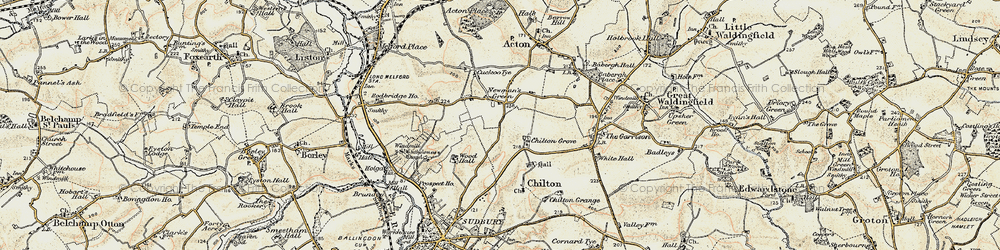 Old map of Newman's Green in 1898-1901