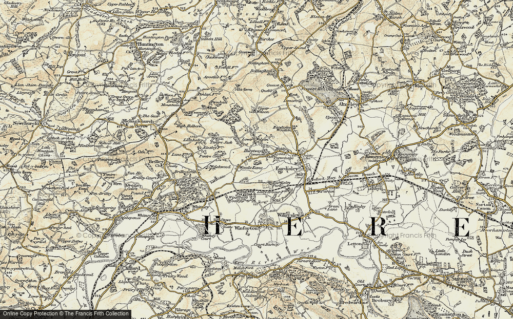 Old Map of Historic Map covering Pentre Coed in 1900-1901