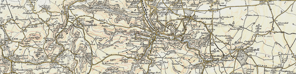 Old map of Newmarket in 1898-1900