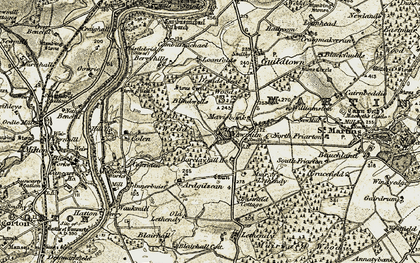 Old map of Blindwells in 1907-1908