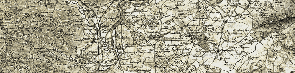 Old map of Barclayhill Ho in 1907-1908
