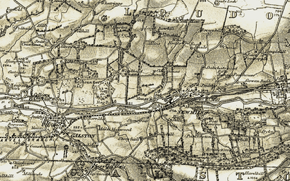 Old map of Newmilns in 1904-1905
