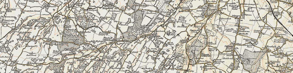 Old map of Newnham in 1897-1898